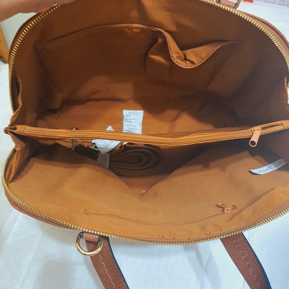 BESTINI Brown Handbag Shoulder Crossbody 2 Way Bag Faux Snake Animal Print NWT - Picture 15 of 16